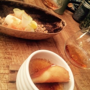 Chai Creme brulee, Yuzi Cheese cake y Grand Marnier
