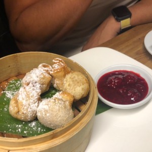 dumplings rellenos de arequipe