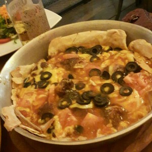 Pizza  de meatballs 