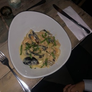 Fetuccini con camarones 
