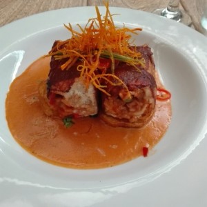 corvina con arroz marinero y chupe de camaron