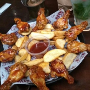 alitas de pollo en salsa BBQ 
