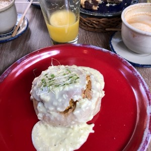 pancook huevos con cebolla y tomate