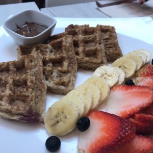 Waffles de avena con nutella