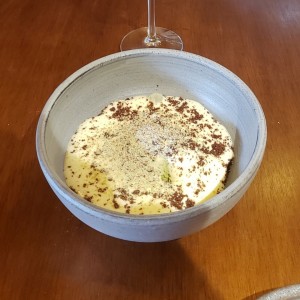Texturas de Cacao, lujo y helado de mambe