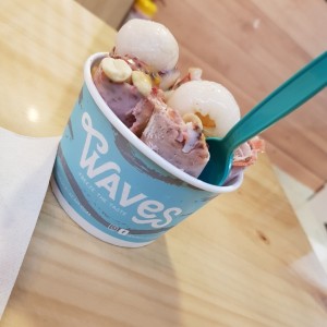 cereza, fresa y Nutella 
