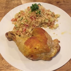 Pollo al horno con cous cous