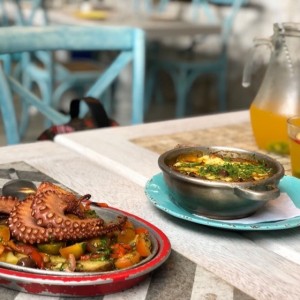 Pulpo y Moussaka