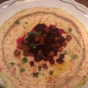 hummus garbanzo y remolacha