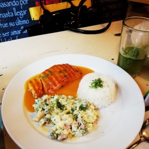 salmón en salsa de mango