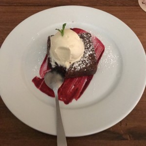 Browni con helado... comenzando