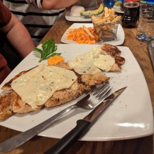 Pollo a la plancha gratinado