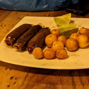 Morcillas con papas criollas