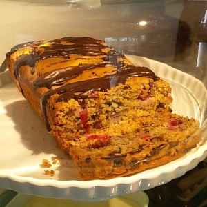 vegana con chispas de chocolate y frambuesa 