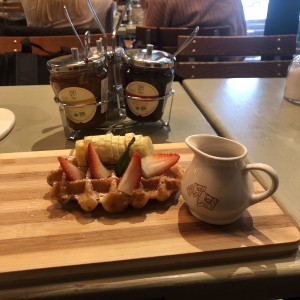waffle Belga con chocolate negro