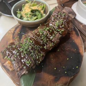 Grilled and smoked short rib