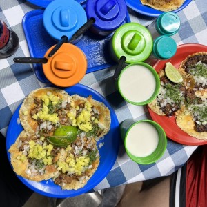 Tacos al pastor y de birria