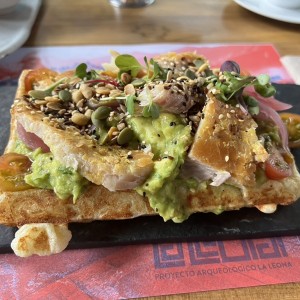 Wafle con pescado