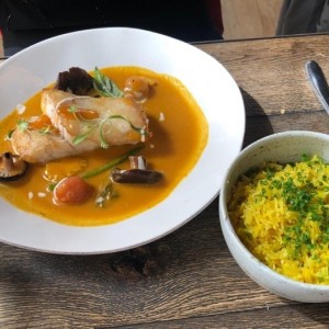salmon curry basmaty rice