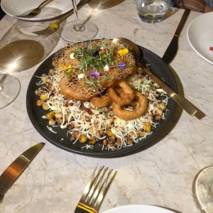 mazorca desgranada con calamares