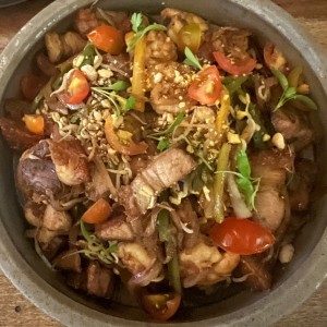 Chaufa de panceta y camaron
