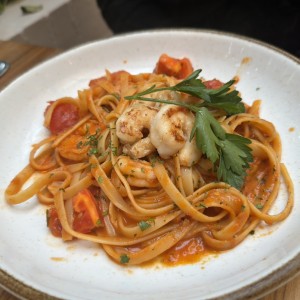 Fettuccine con langostinos