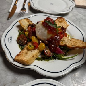 Burrata con mermelada 