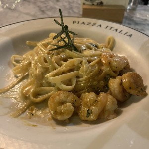 Pasta al carrito con camarones 