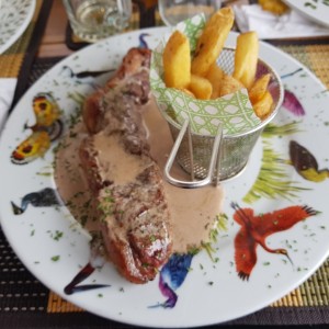 Punta de anca en salsa de pimienta