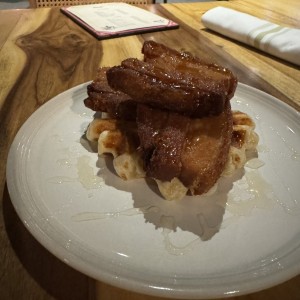 Pork and waffles