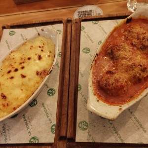 Albondigas gratinadas con pure gratinado 