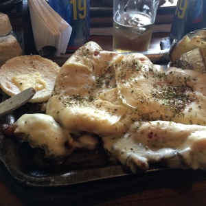 Churrasco gratinado con pimentones 