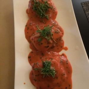 Raviolis de cangrejo cartagenero