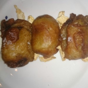 kibbebs de banano rellenos de chocolate