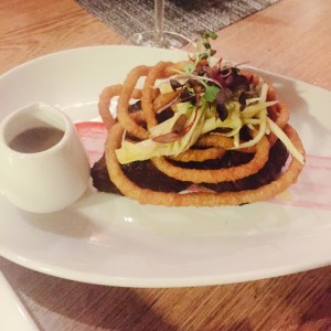 morrillo con aros de queso paipa