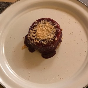 chesscake con ganache de malbec
