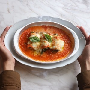 Berenjenas al horno con napolitana.