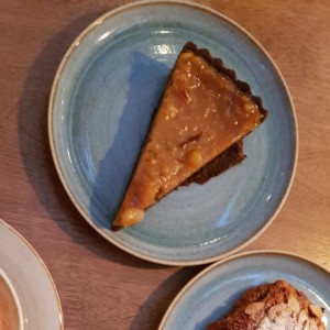 pie de banano caramelo y chocolate