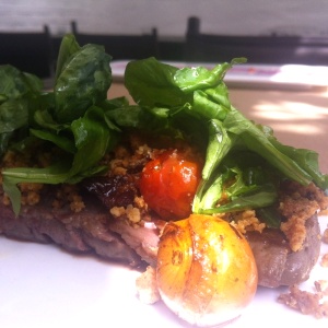 Carne sellado a la miel