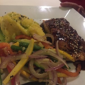 salmon salsa teriyaki