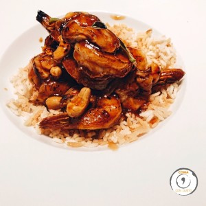 langostinos con pega de arroz