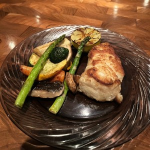 Mero kosher al sarten con vegetales