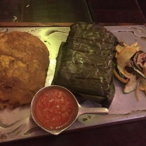 trucha en hoja de platano