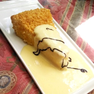 Pie de coco y crema insglesa