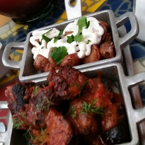 patatas alioli, morcilla al jerez