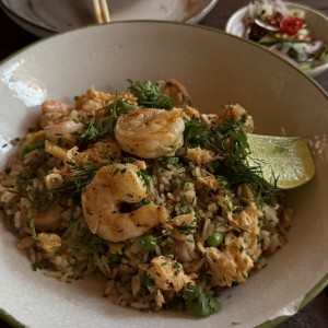 Arroz frito de cangrejo