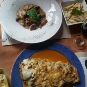 picata de lomo con milanesa de ternera !