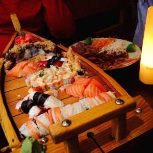 Barco y carpaccio de res