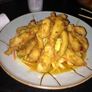 pescado con salsa de mandarina