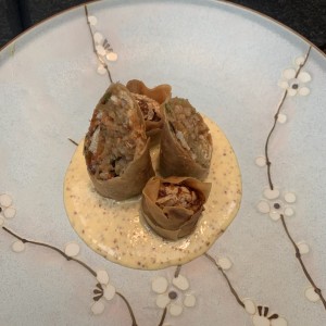 Rollos de cangrejo y camarones